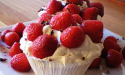 Jordbær cupcakes