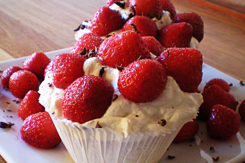 Jordbær cupcakes