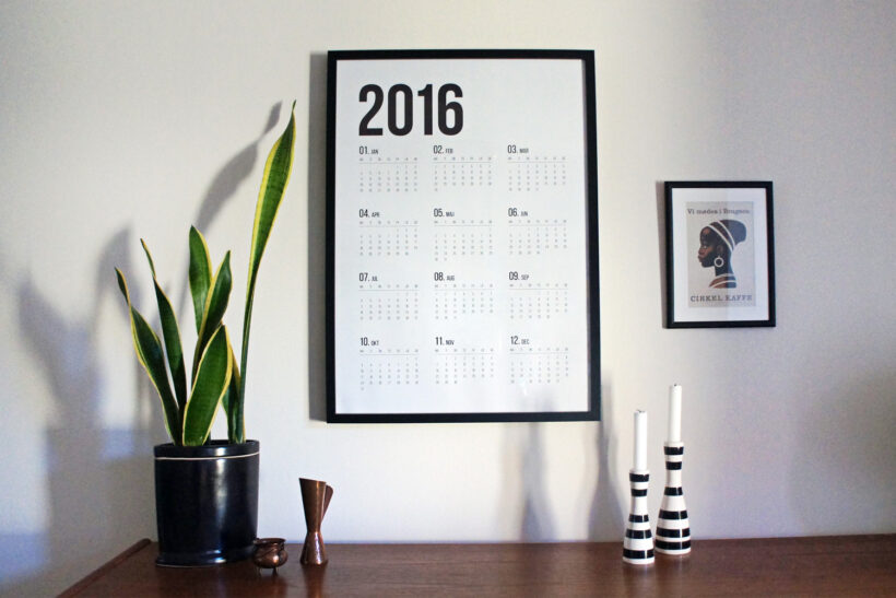 2016 kalender plakat