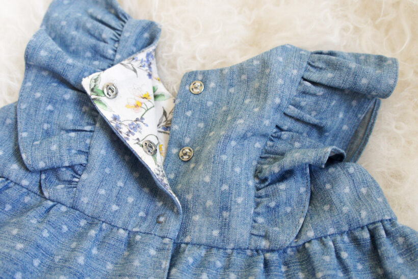 Bay denim kjole med hjerter