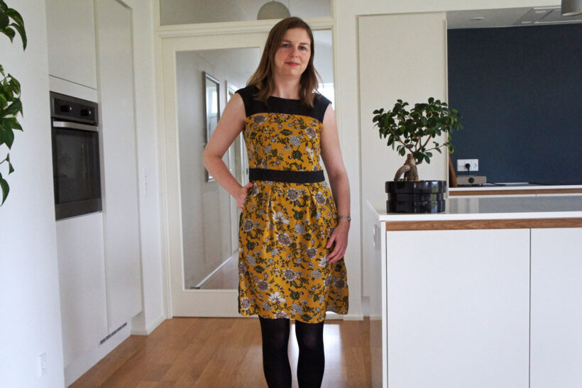 Gul blomstret kjole refashion