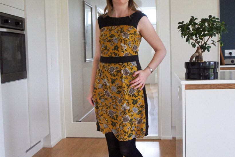 Gul blomstret kjole refashion