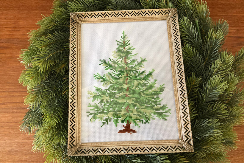 Broderet juletræ