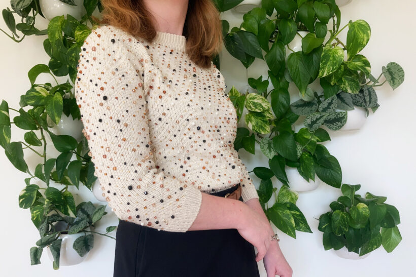 Strikket perlesweater