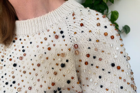 Strikket perlesweater