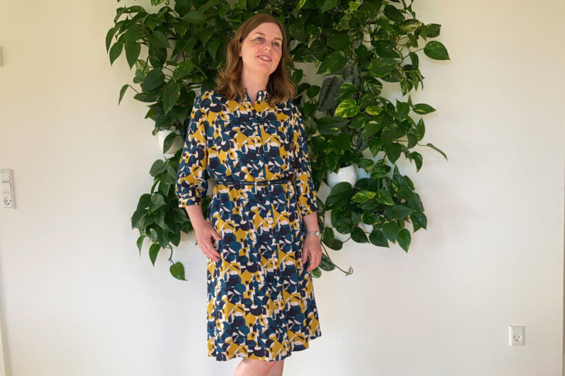 Spraglet skjortekjole