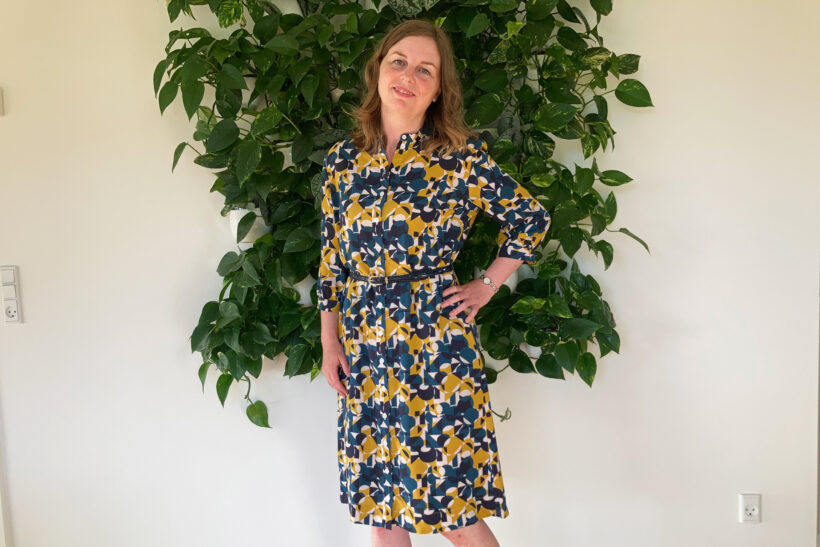 Spraglet skjortekjole