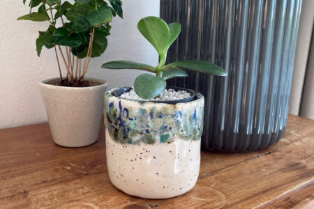 Urtepotteskjuler i keramik i mikroovnen