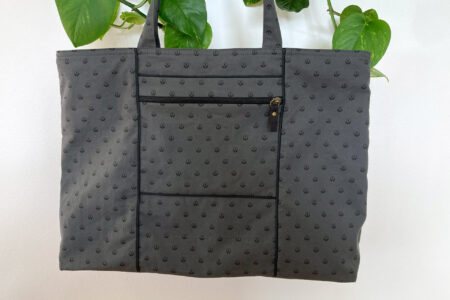 Grå mulepose med lynlås