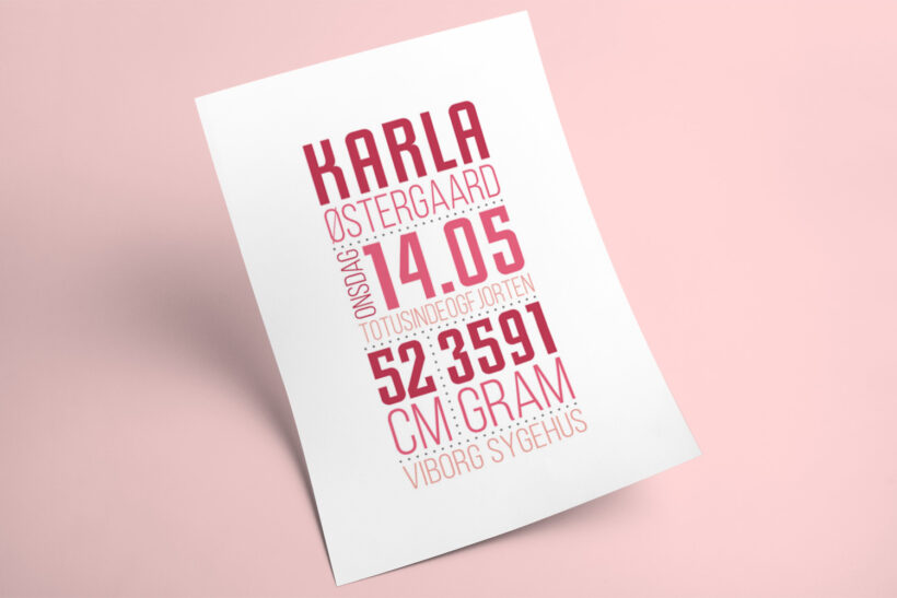 Fødselstavle fra Designomaten