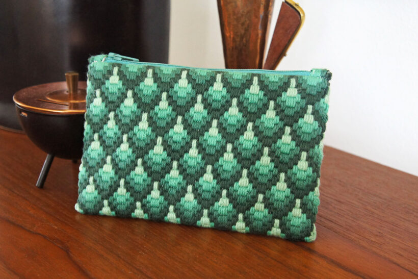 Grøn bargello broderi pung
