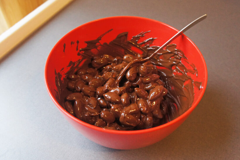 Saltede chokolademandler opskrift