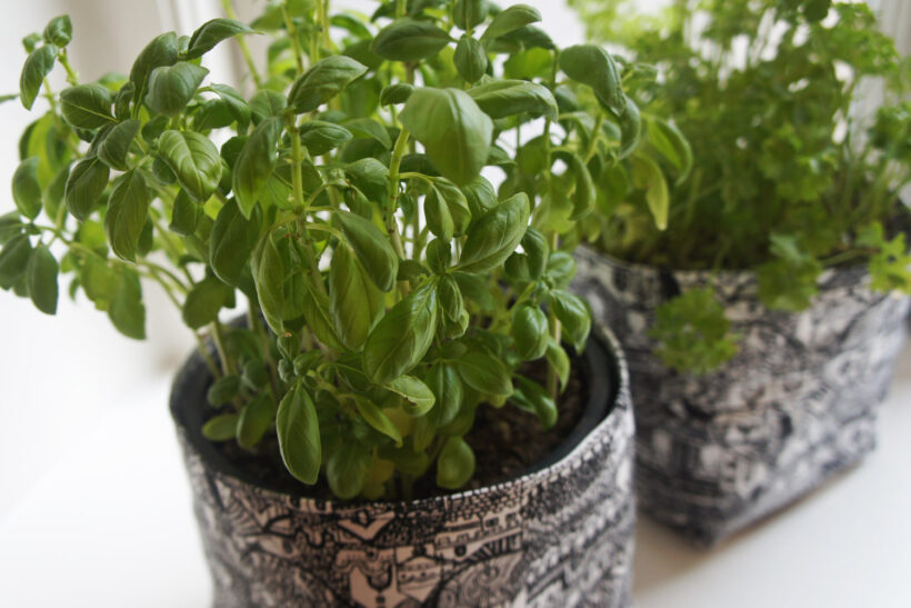 DIY urtepotteskjulere i stof1