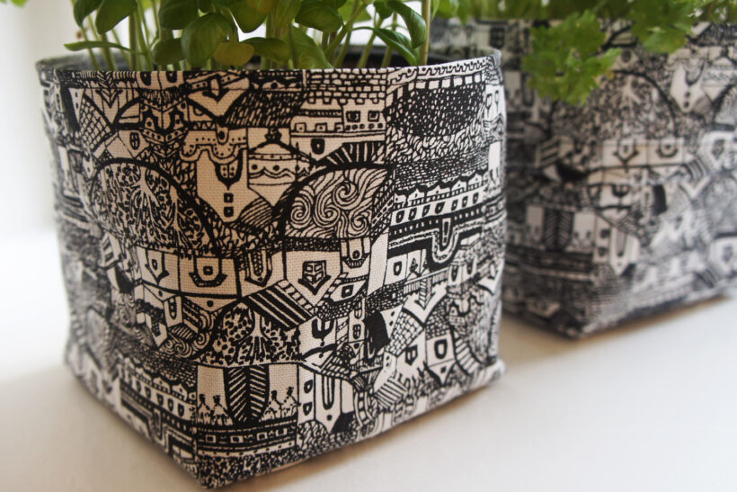 DIY urtepotteskjulere i stof1